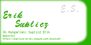 erik suplicz business card